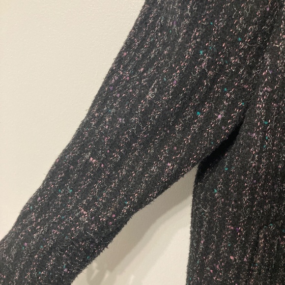 VINTAGE 80s Coat NEW YORK GIRL Size 16 Subtle Pink & Teal w/ Leather Trim Union - Picture 3 of 8